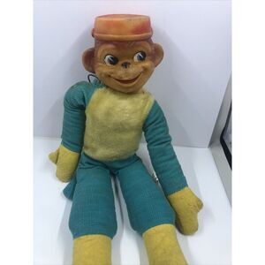 Stuffed Monkey Made in Japan 1965 A.D. Sutton & Sons New York City 13”. Read VTG